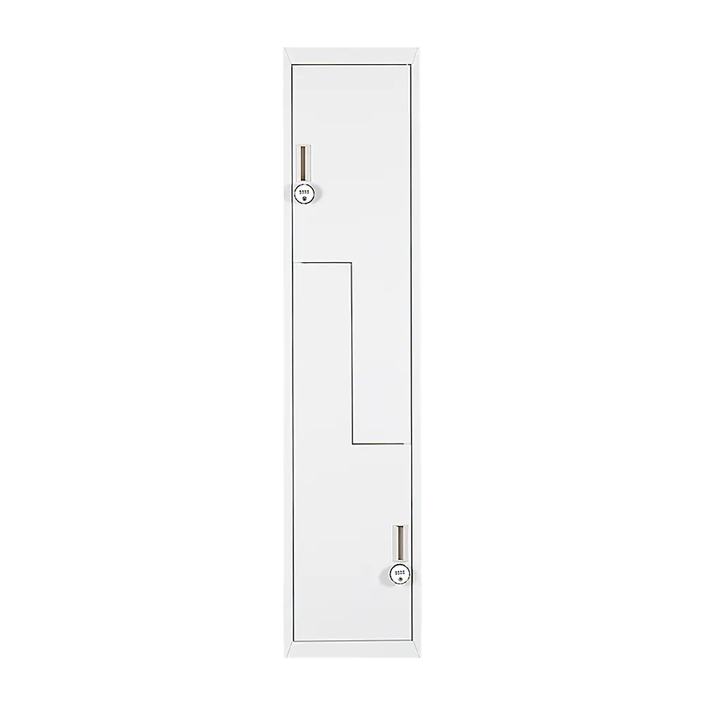 Grey Two-Door L-shaped Office Gym Shed Storage Lockers - Furniture > Office