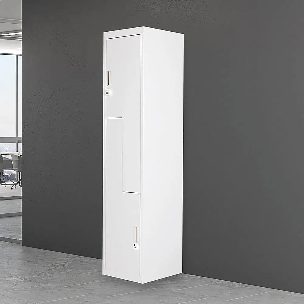 Grey Two-Door L-shaped Office Gym Shed Storage Lockers - Furniture > Office