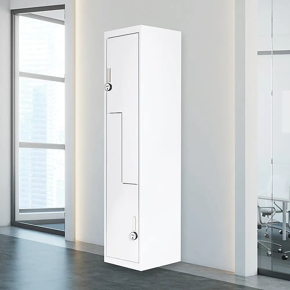 Grey Two-Door L-shaped Office Gym Shed Storage Lockers - Furniture > Office