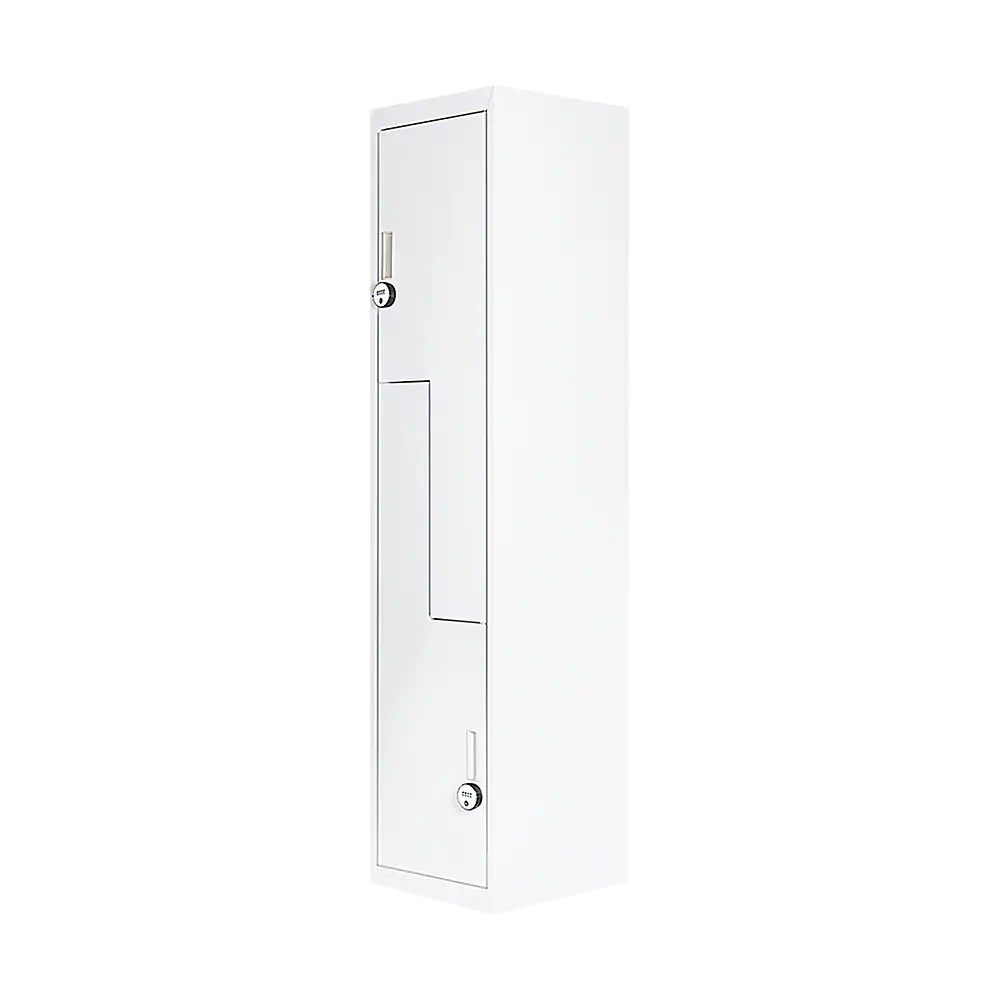 Grey Two-Door L-shaped Office Gym Shed Storage Lockers - Furniture > Office