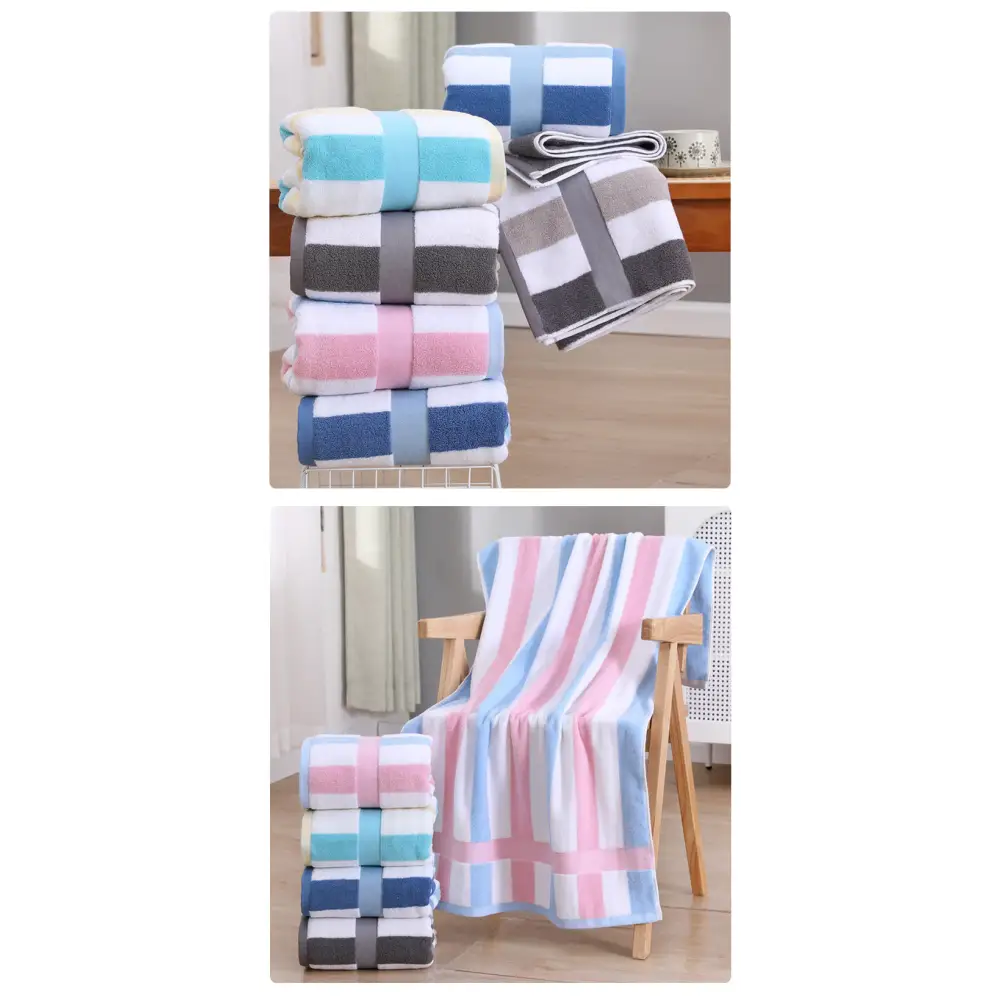 Grey Ultra-Absorbent Long-Fiber Cotton Large Bath Towel – Perfect for Home Hotel and Beauty Salons 140cm*70cm - Home &