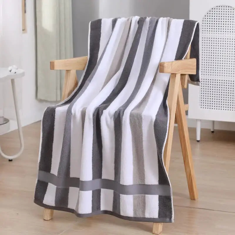 Grey Ultra-Absorbent Long-Fiber Cotton Large Bath Towel – Perfect for Home Hotel and Beauty Salons 140cm*70cm - Home &