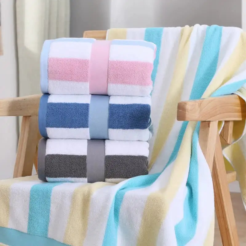 Grey Ultra-Absorbent Long-Fiber Cotton Large Bath Towel – Perfect for Home Hotel and Beauty Salons 140cm*70cm - Home &