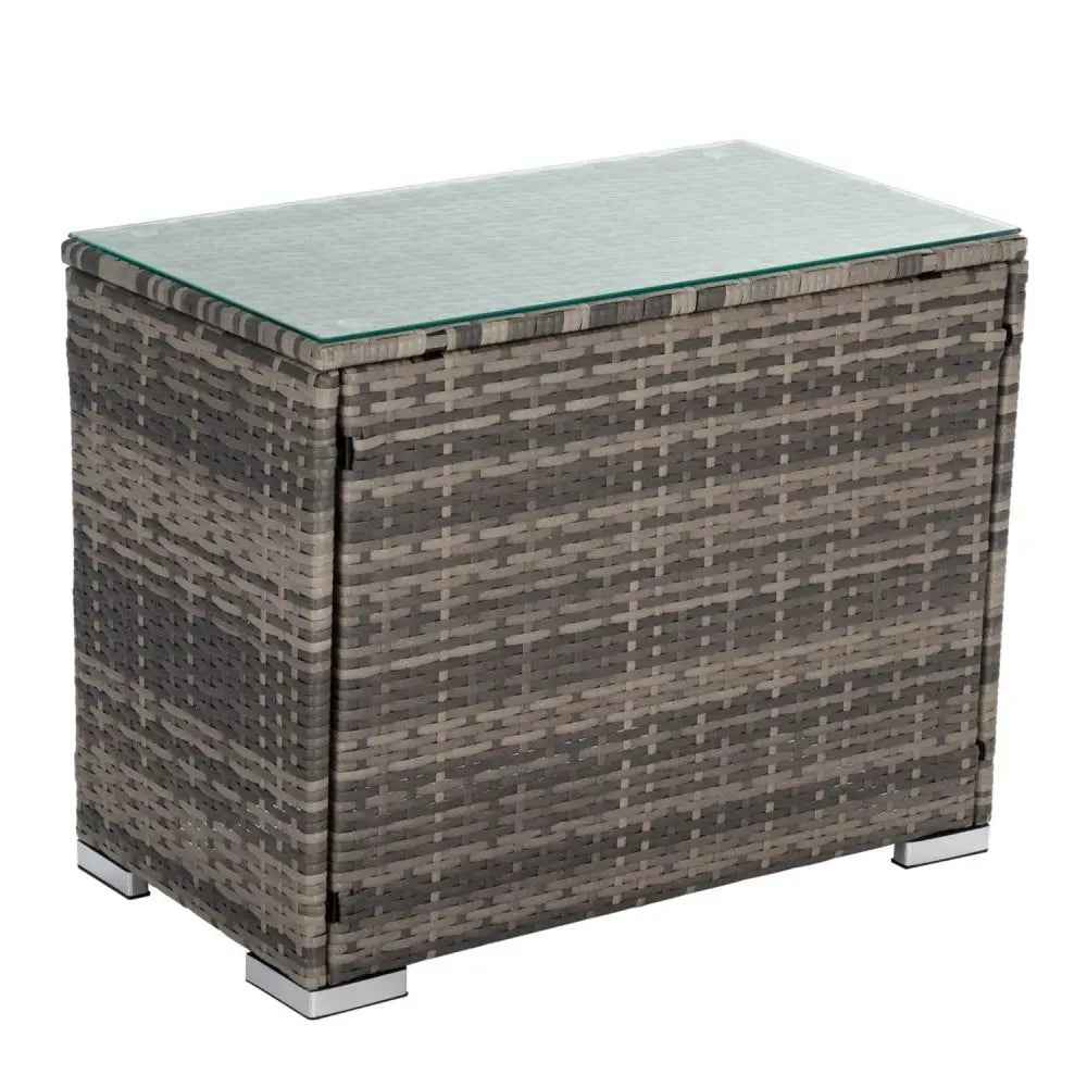 Grey Wicker End Table - Furniture > Outdoor