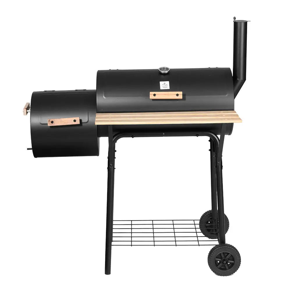 Grillz BBQ Grill 2-In-1 Offset Charcoal Smoker - Home & Garden > BBQ