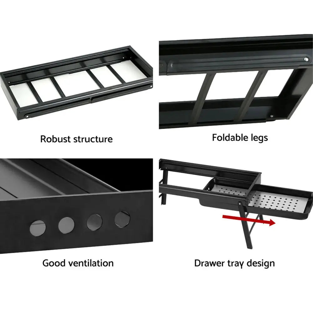 Grillz BBQ Grill Charcoal Smoker Foldable - Outdoor > Camping