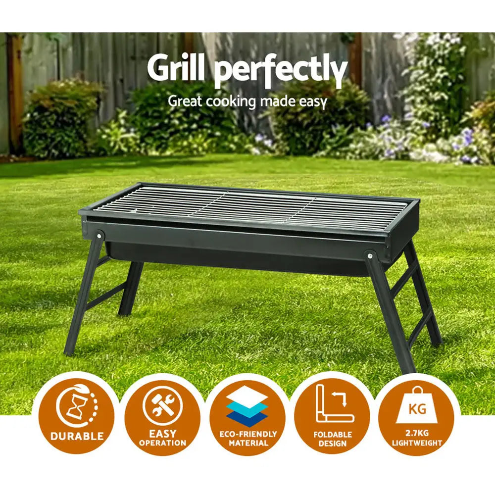 Grillz BBQ Grill Charcoal Smoker Foldable - Outdoor > Camping