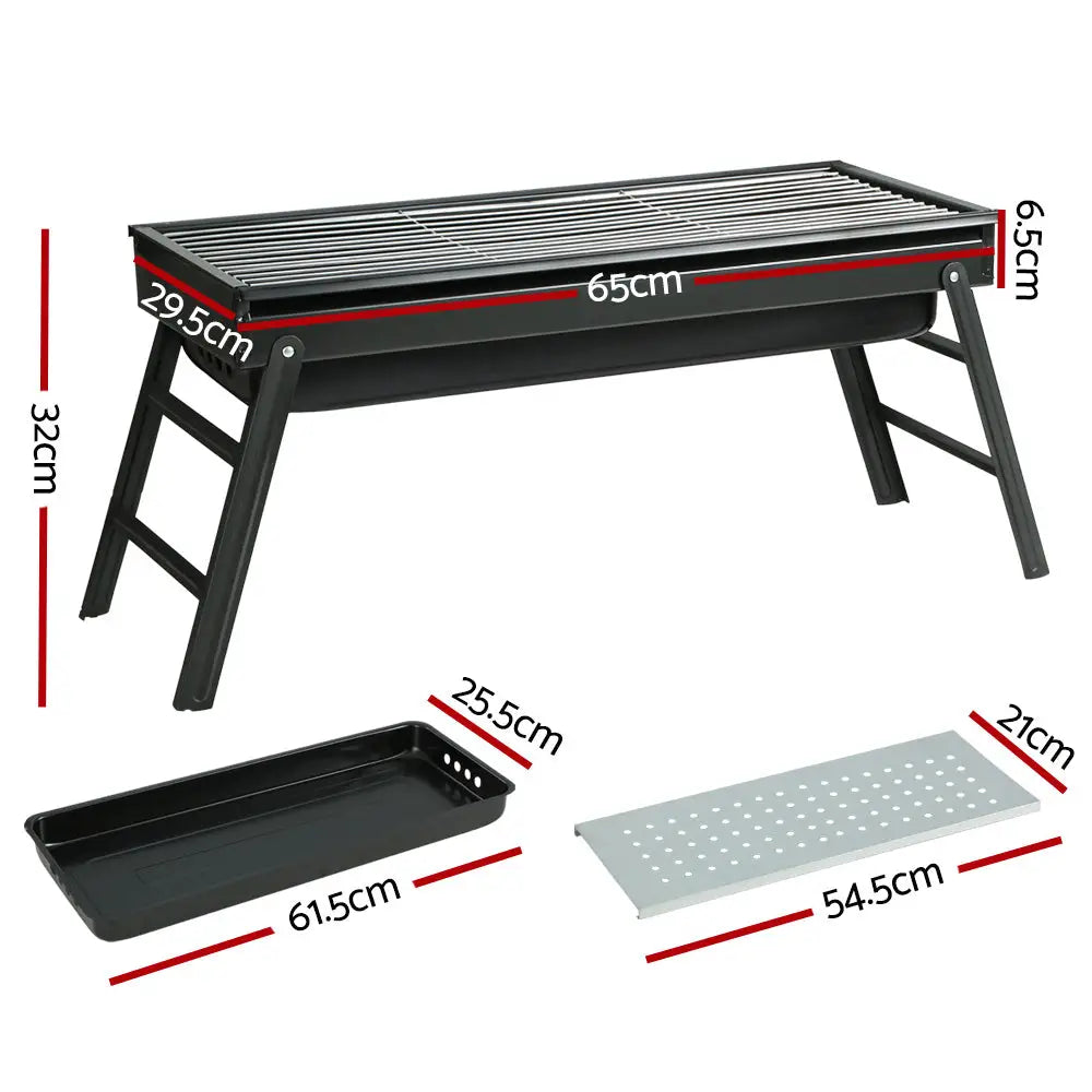 Grillz BBQ Grill Charcoal Smoker Foldable - Outdoor > Camping