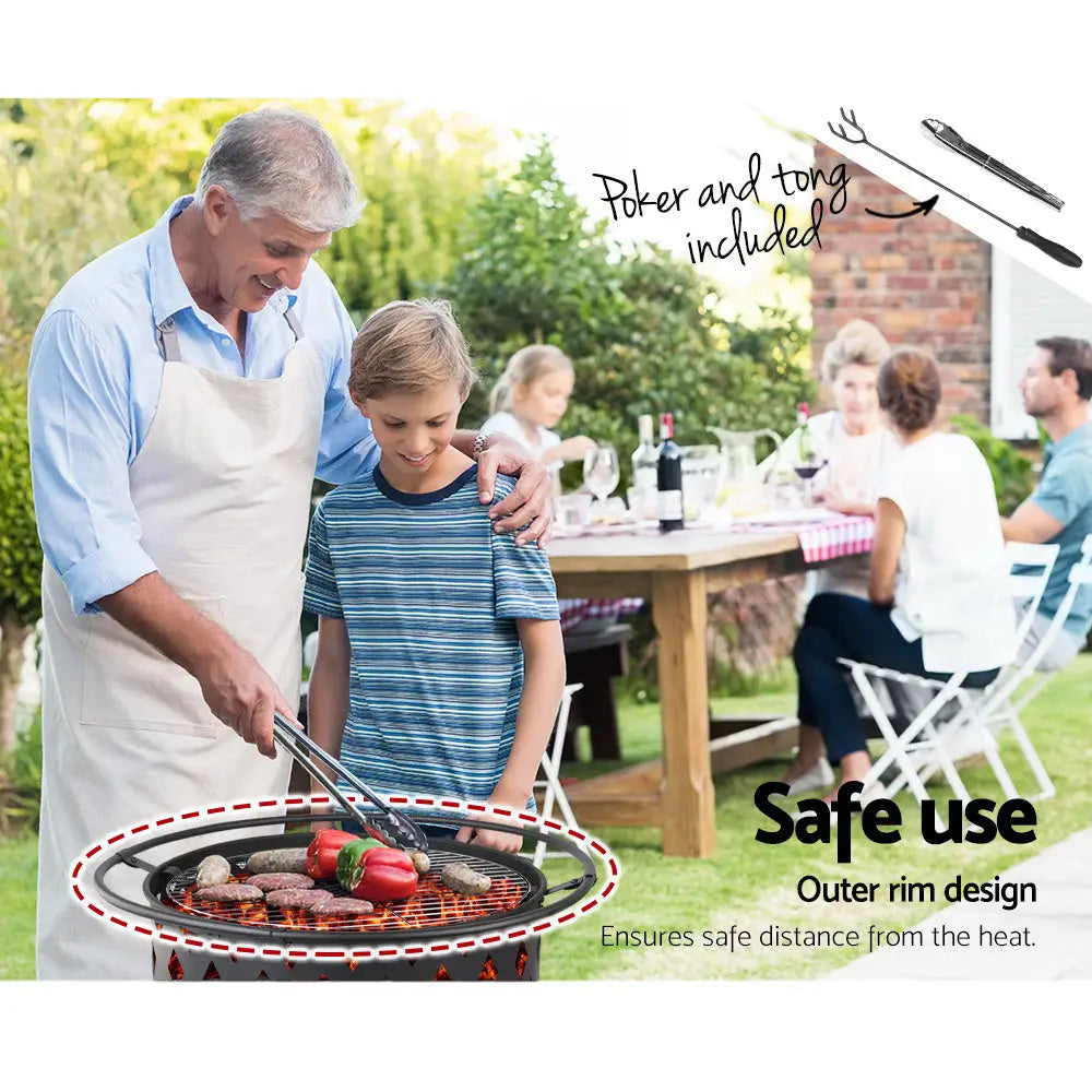 Grillz Fire Pit BBQ Grill 82cm - Home & Garden > BBQ > BBQ Tools