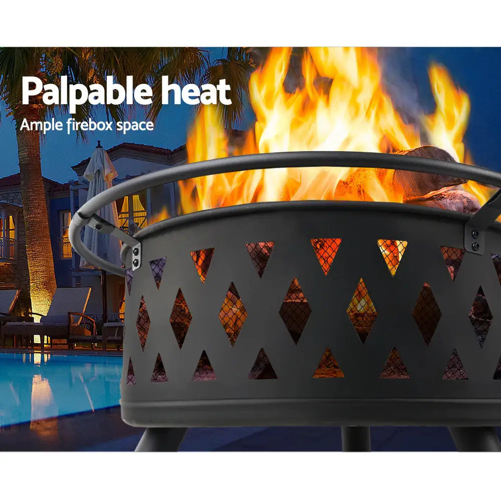 Grillz Fire Pit BBQ Grill 82cm - Home & Garden > BBQ > BBQ Tools