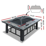 Grillz Fire Pit BBQ Grill Ice Bucket 3-In-1 Table - Home & Garden > Firepits