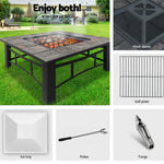 Grillz Fire Pit BBQ Grill Ice Bucket 4-In-1 Table - Home & Garden > Firepits