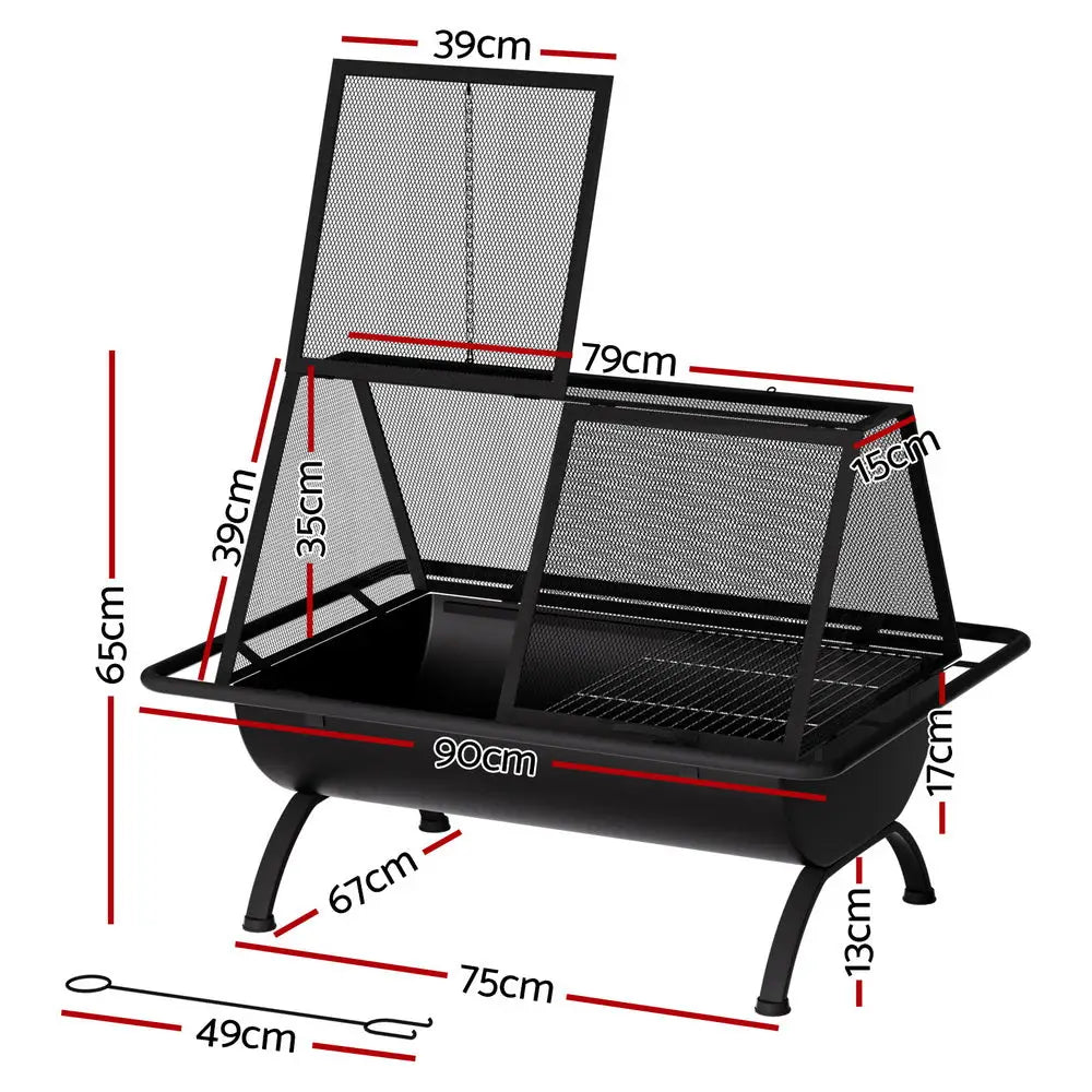 Grillz Fire Pit BBQ Grill Outdoor Fireplace Steel - Home & Garden > BBQ