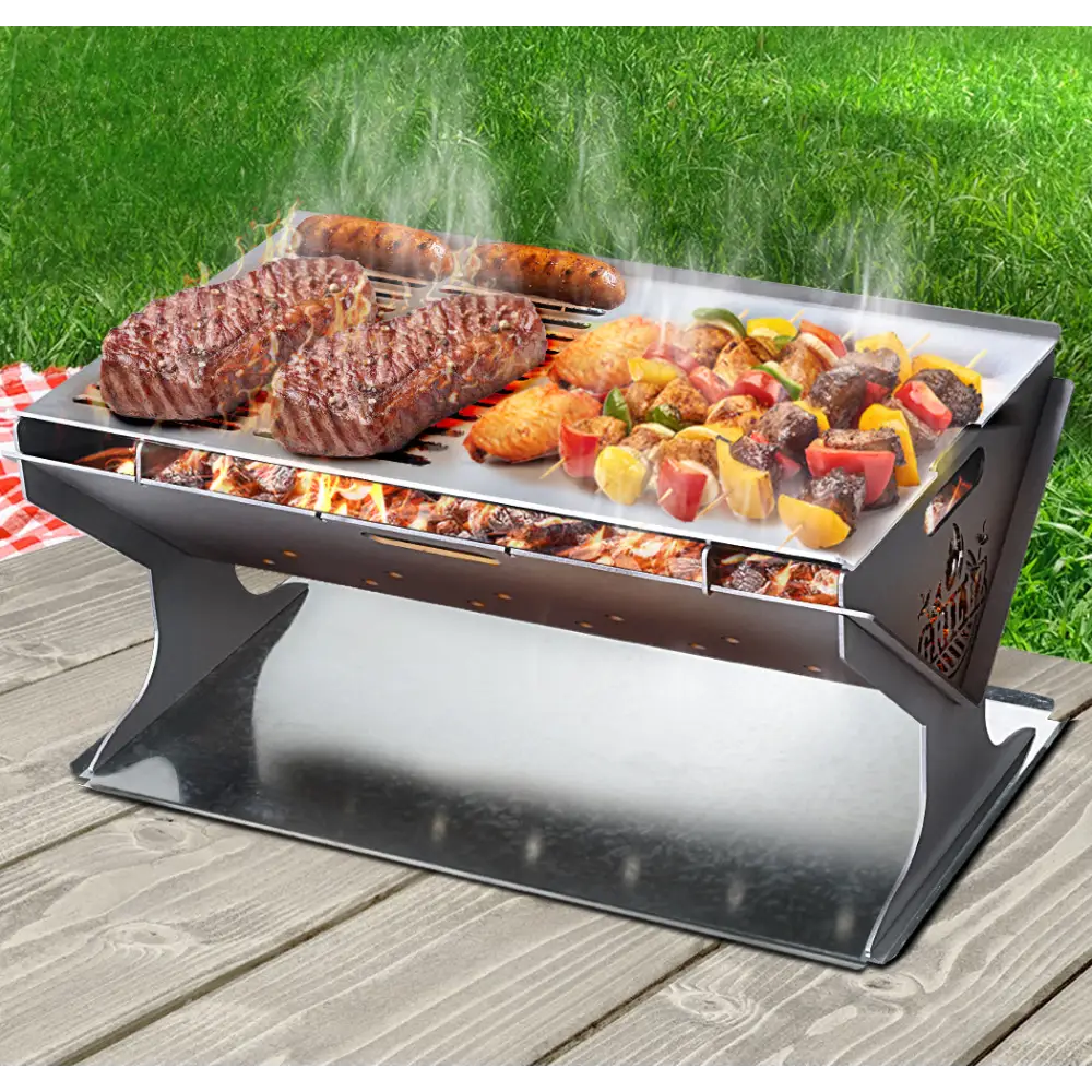 Grillz Fire Pit BBQ Grill Steel - Home & Garden > Firepits