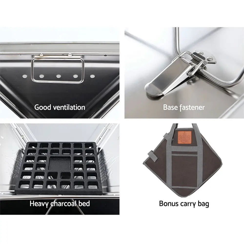 Grillz Fire Pit BBQ Grill with Carry Bag Camping - Home & Garden > BBQ