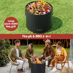 Grillz Fire Pit BBQ Portable Deep Bowl Outdoor Fireplace - Home & Garden > Firepits > Fire Pits