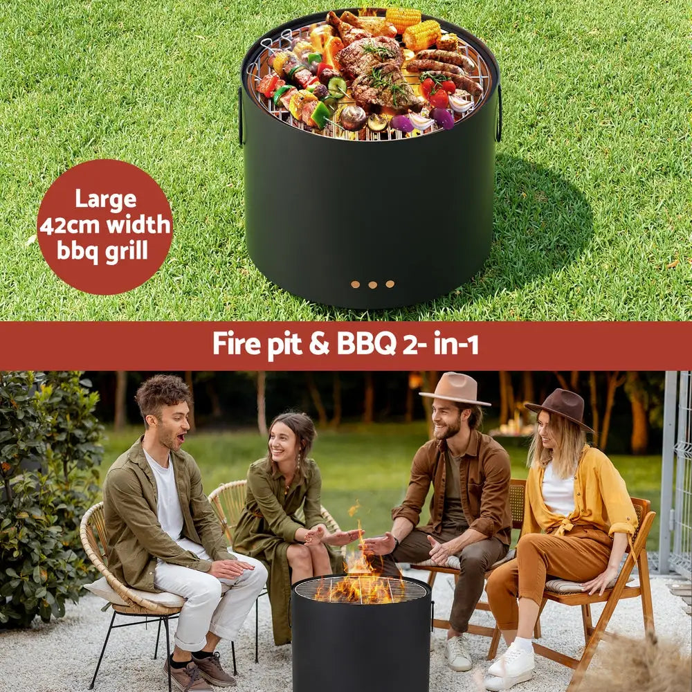 Grillz Fire Pit BBQ Portable Deep Bowl Outdoor Fireplace - Home & Garden > Firepits > Fire Pits
