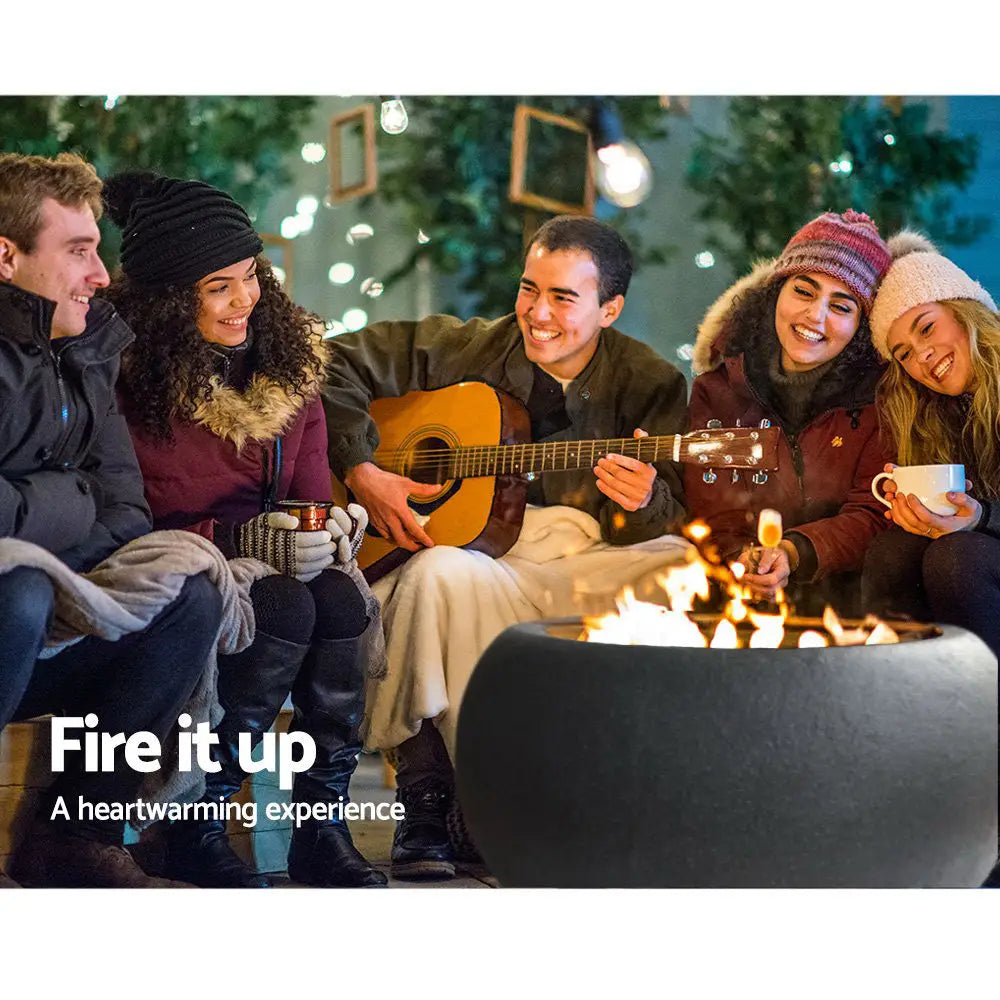 Grillz Fire Pit Bowl Black 61cm - Home & Garden > Firepits