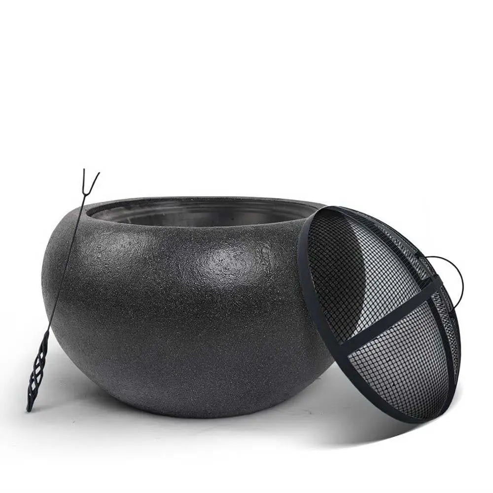 Grillz Fire Pit Bowl Black 61cm - Home & Garden > Firepits