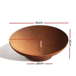 Grillz Fire Pit Bowl Cast Iron Rustic 80cm - Home & Garden > Firepits