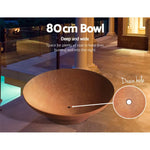 Grillz Fire Pit Bowl Cast Iron Rustic 80cm - Home & Garden > Firepits