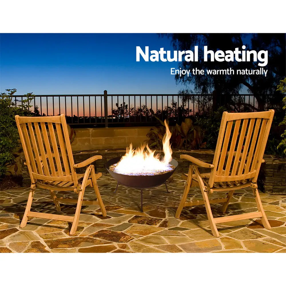 Grillz Fire Pit Cast Iron Rustic 70cm - Home & Garden > Firepits