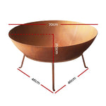Grillz Fire Pit Cast Iron Rustic 70cm - Home & Garden > Firepits
