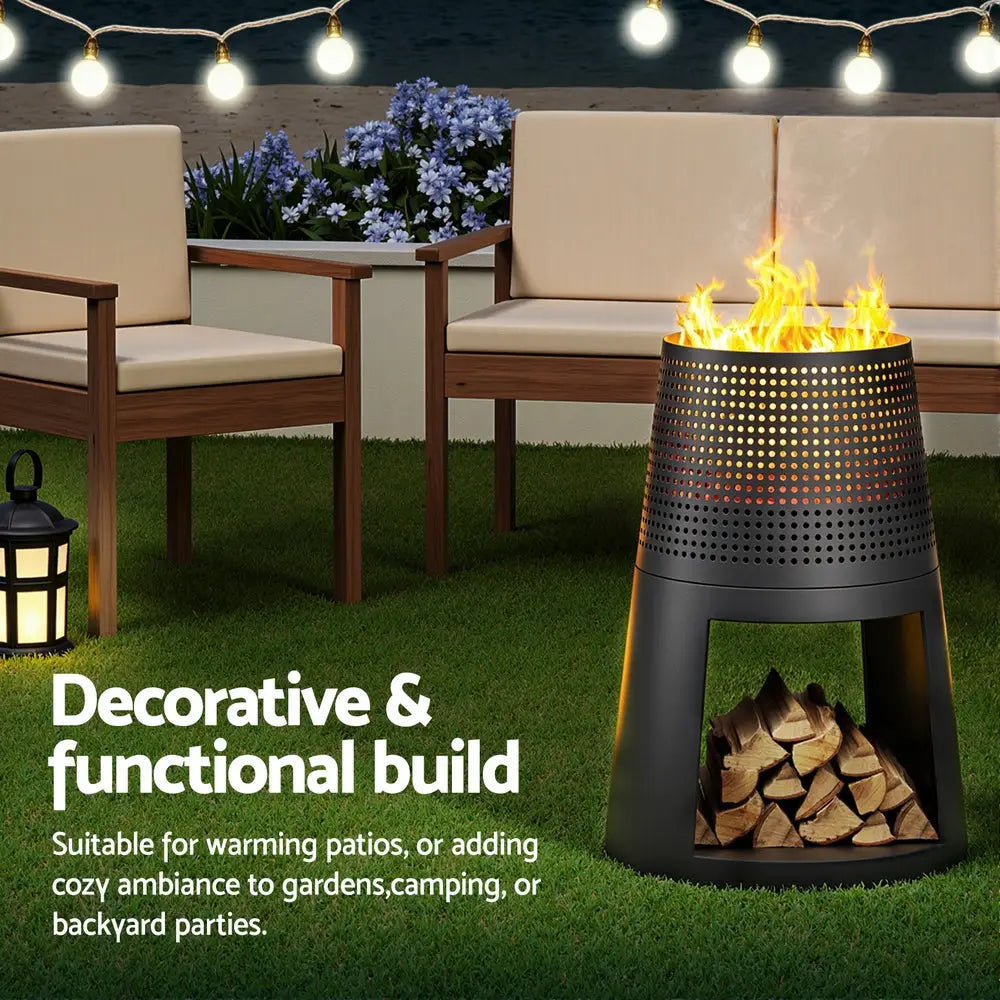 Grillz Fire Pit Deep Bowl Iron Outdoor Fireplace - Home & Garden > Firepits > Fire Pits