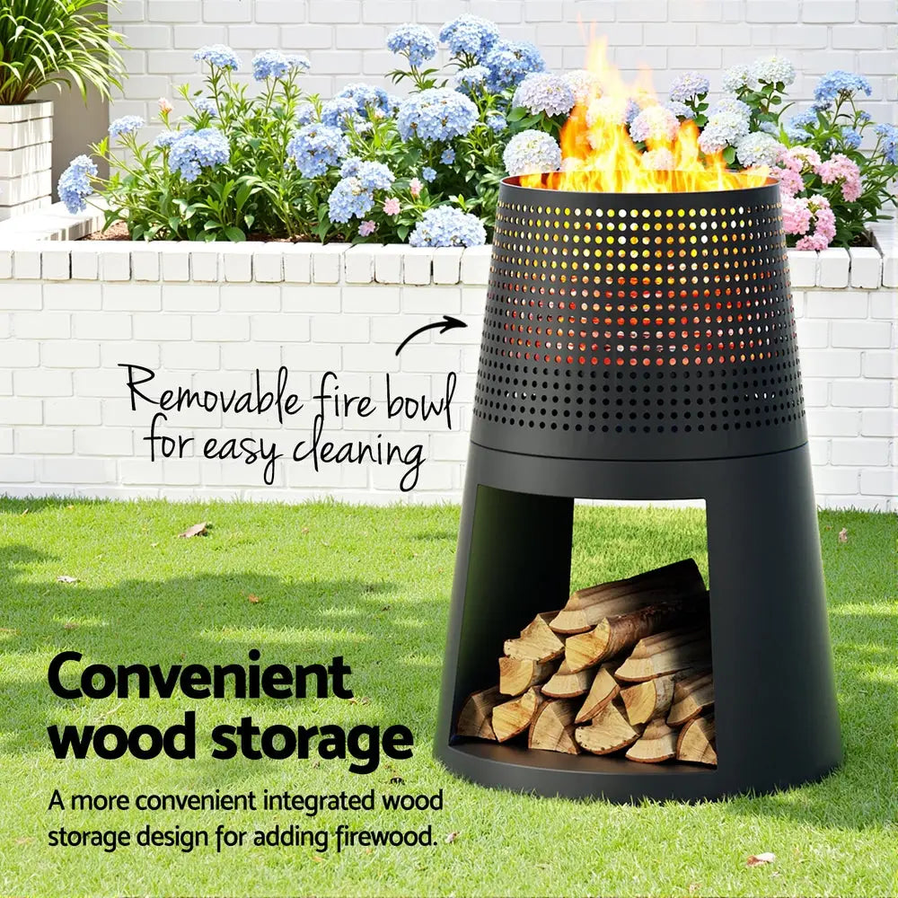 Grillz Fire Pit Deep Bowl Iron Outdoor Fireplace - Home & Garden > Firepits > Fire Pits