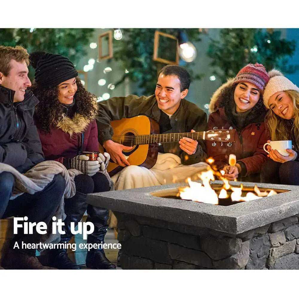 Grillz Fire Pit Table Square 55cm - Home & Garden > Firepits