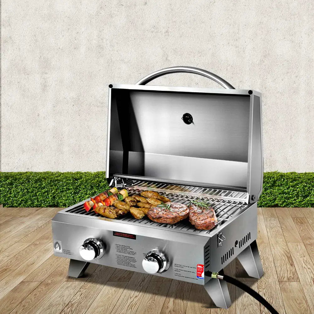 Grillz Portable Gas BBQ Grill 2 Burners - Home & Garden > BBQ