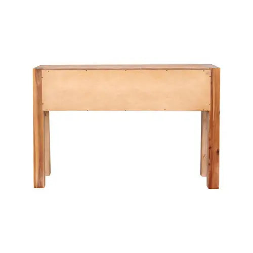 Hall Table 2 Storage Drawers Solid Acacia Wooden Frame Hallway in Oak Color - Furniture > Living Room