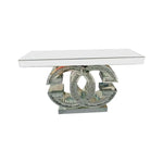 Hall Table MDF & Mirror & Crushed Acrylic Diamonds Silver Colour - Furniture > Dining > Buffets & Sideboards