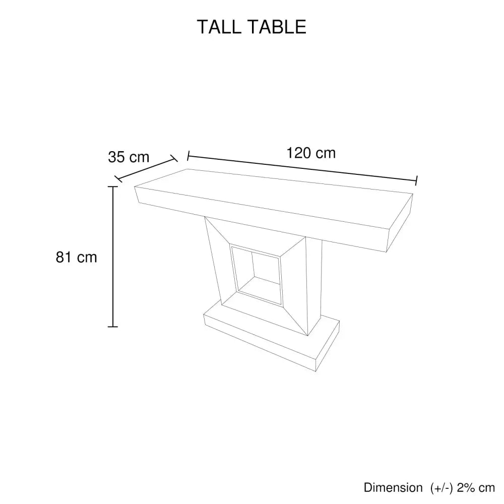 Hall Table Rectangular Shape MDF & Mirror Attractive Base - Furniture > Dining > Buffets & Sideboards