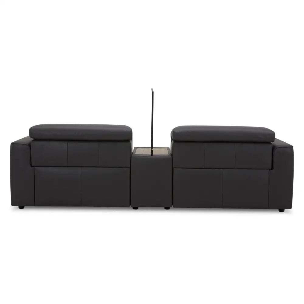 Hallie 2 Seater Genuine Leather Sofa Lounge Electric Powered Recliner Graphite - Furniture > Sofas