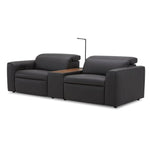 Hallie 2 Seater Genuine Leather Sofa Lounge Electric Powered Recliner Graphite - Furniture > Sofas