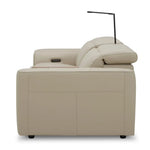 Hallie 2 Seater Genuine Leather Sofa Lounge Electric Powered Recliner Beige - Furniture > Sofas