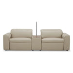 Hallie 2 Seater Genuine Leather Sofa Lounge Electric Powered Recliner Beige - Furniture > Sofas