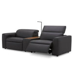 Hallie 2 Seater Genuine Leather Sofa Lounge Electric Powered Recliner Graphite - Furniture > Sofas