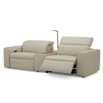 Hallie 2 Seater Genuine Leather Sofa Lounge Electric Powered Recliner Beige - Furniture > Sofas