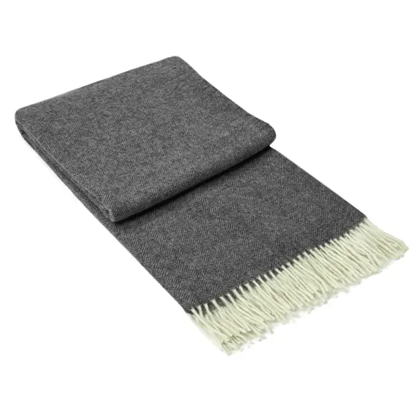 Hampton Throw - Merino Wool Blend - Dark Grey - Home & Garden > Decor