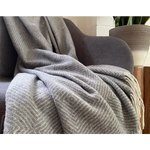 Hampton Throw - Merino Wool Blend - Light Grey - Home & Garden > Decor