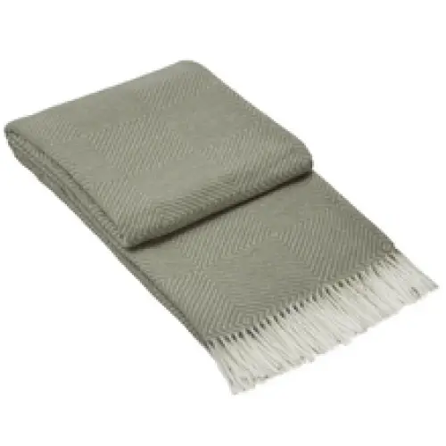 Hampton Throw - Merino Wool Blend - Light Grey - Home & Garden > Decor