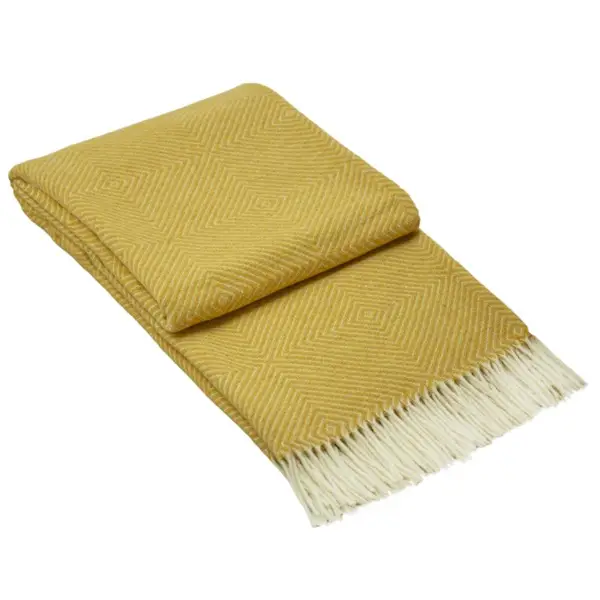 Hampton Throw - Merino Wool Blend - Mustard - Home & Garden > Decor