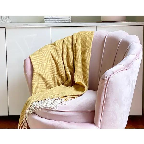 Hampton Throw - Merino Wool Blend - Mustard - Home & Garden > Decor