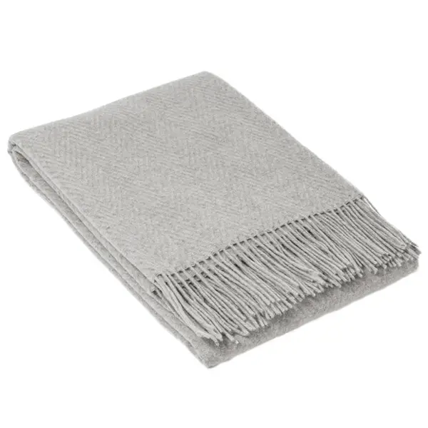 Hampton Throw - Merino Wool Blend - Silver - Home & Garden > Decor
