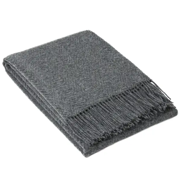 Hampton Throw - Merino Wool Blend - Slate - Home & Garden > Decor