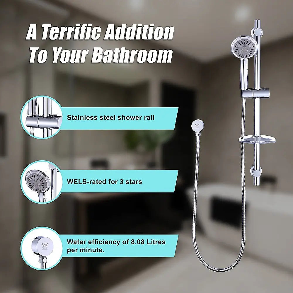 Hand Held Shower Rail Soap Dish Bathroom Set - Furniture > Bathroom > Shower Heads & Screens