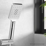 Handheld Shower Head 3.1’’ High Pressure 3 Spray Modes Square Chrome - Home & Garden > Bathroom Accessories >