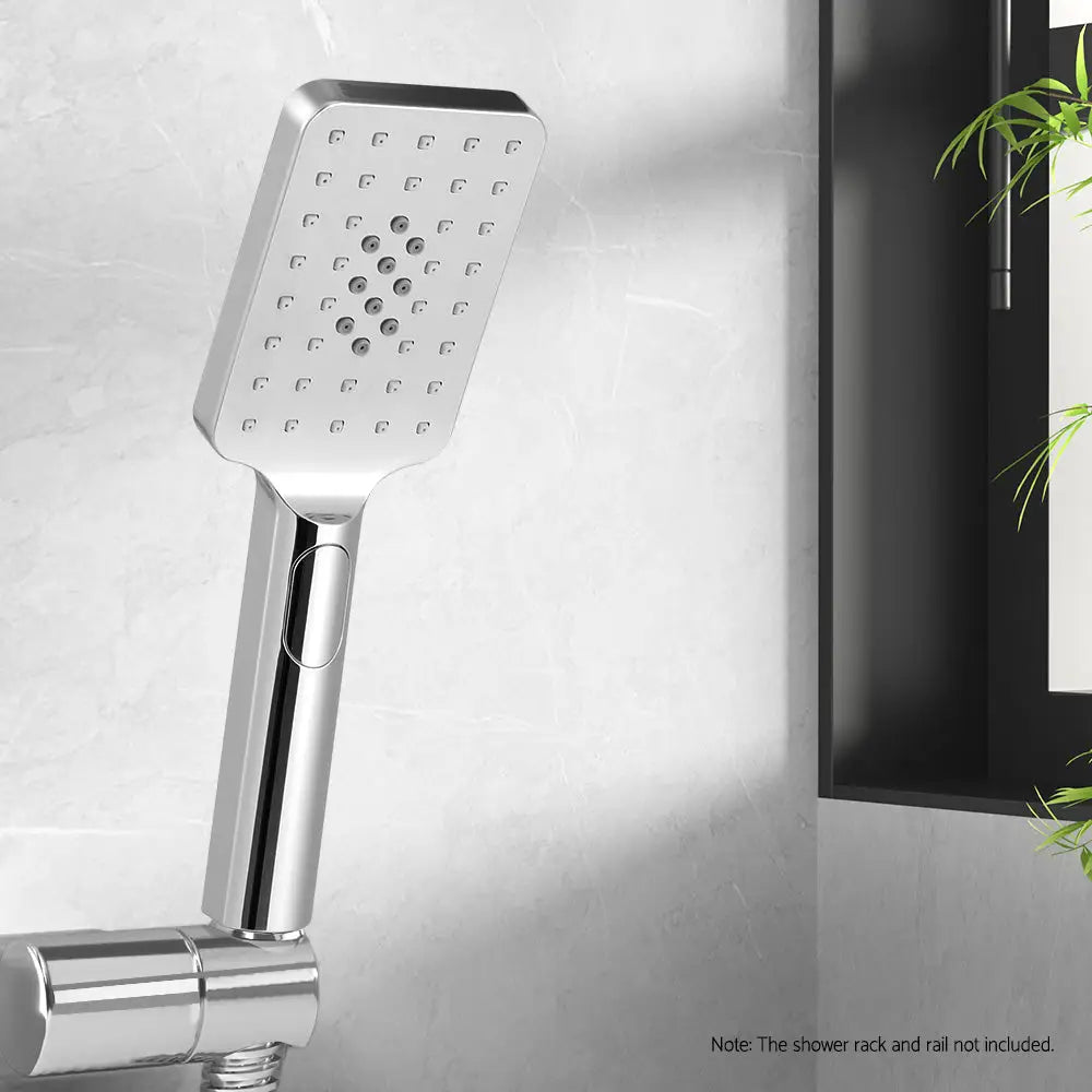 Handheld Shower Head 3.1’’ High Pressure 3 Spray Modes Square Chrome - Home & Garden > Bathroom Accessories >